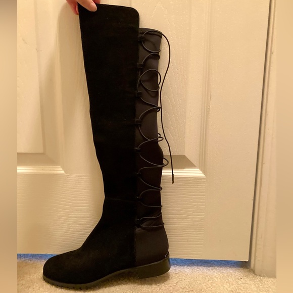 Michael Kors size 8.5 black leather zip up boots - Picture 1 of 7